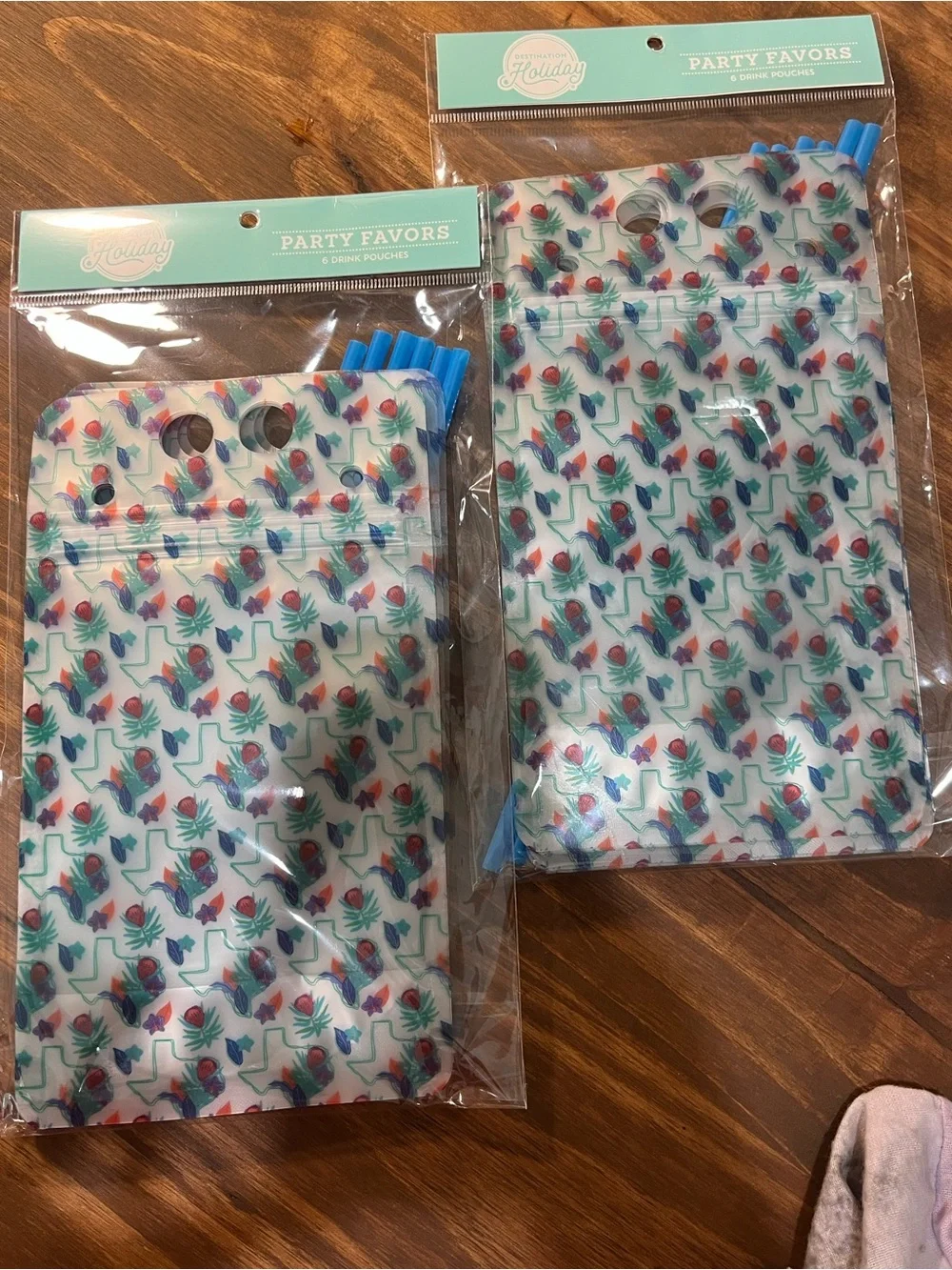 NEW Texas Theme Drink Pouches 6pc - (5 x 9in) Lot Of 2